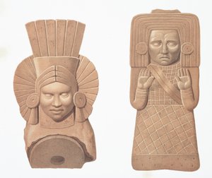 Deux figures en terre cuite de femmes de Palenque, planche de 